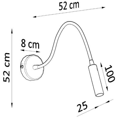 Lampada Da Parete Axil Nero Sl. 0910 - Moderno Lampade Da Parete Nero 52x8x52 Cm - Foto 7