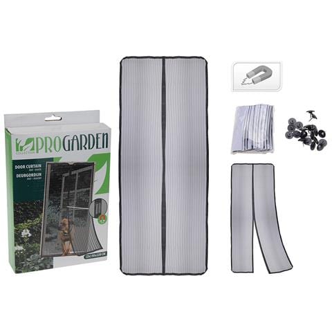 Zanzariera Magnetica 2 Pezzi Porte Fibra Di Vetro Nero (50 X 220 Cm) - Foto 1