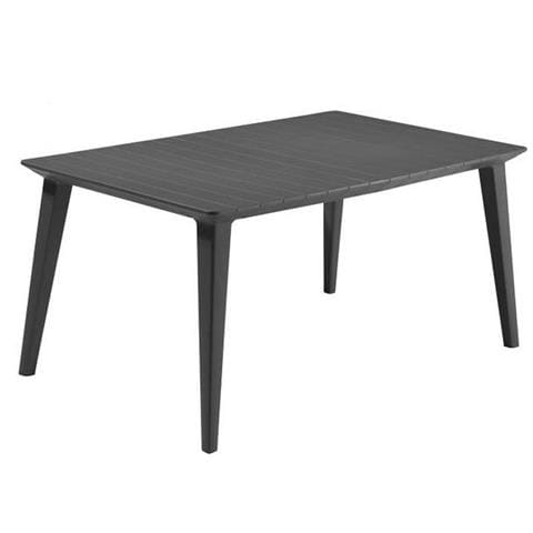 Tavolo Da Giardino Rettangolare In Resina Per 6 Persone 160 Cm - Grigio Grafite - Foto 1