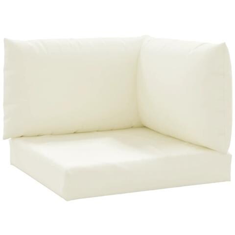 Cuscini Per Pallet 3 Pz Bianco Crema In Tessuto Oxford - Foto 2