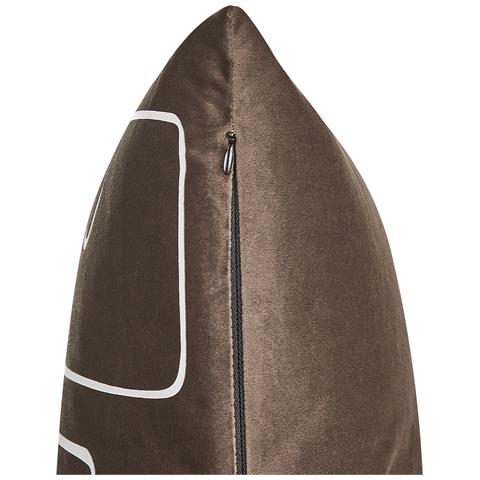 Set Di 2 Cuscini Philodendron Velluto 45 X 45 Cm Marrone Trama Astratta - Foto 2