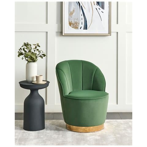 Poltrona Velluto Verde Alby - Foto 1