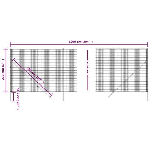 Recinzione Metallica Antracite 2,2x10 M In Acciaio Zincato - Foto 4