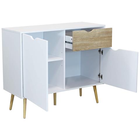 Mobile Credenza Da Interno Camera Da Letto Soggiorno In Legno Con 1 Cassetto E 2 Ante Linea Elegance - Foto 2