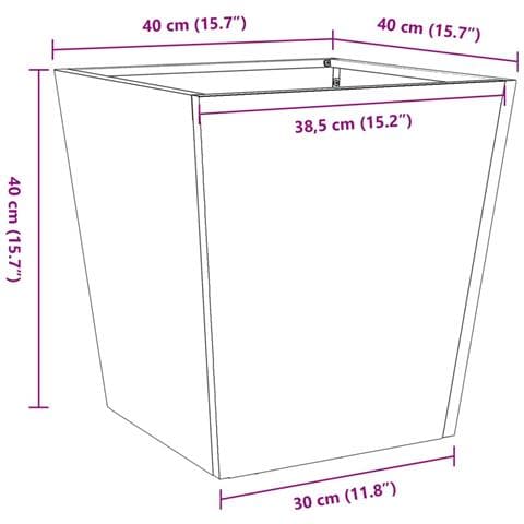 Fioriere da Giardino 2 pz Verde Oliva 40x40x40 cm in Acciaio - Foto 10