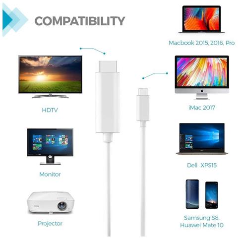 Cavo Da Usb-c A Hdmi 4k Uhd 1,8 Metri - Foto 7