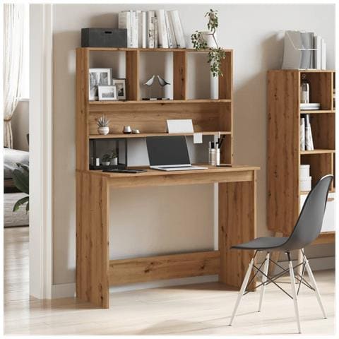 Scrivania Mensole Rovere Artigianale 102x45x148 Cm Multistrato - Foto 2
