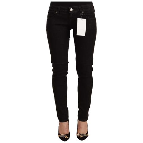 Jeans Skinny In Denim A Vita Bassa In Cotone Nero - W26 - It40 - Foto 1