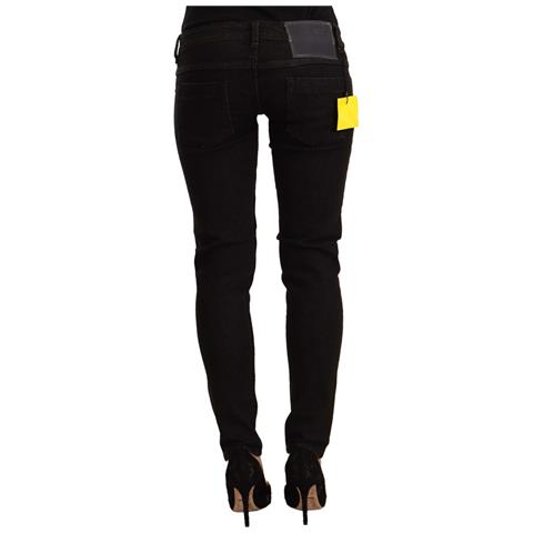 Jeans Skinny In Denim A Vita Bassa In Cotone Nero - W26 - It40 - Foto 3