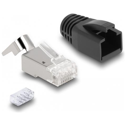 Spina modulare RJ45 con scarico della trazione Cat. 6A, Cat. 7 e protezioni antipiega set da 25 pezzi - Foto 4