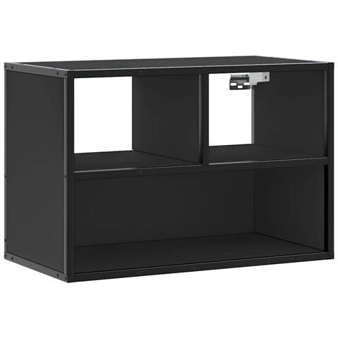 Mobile Porta Tv Nero 60x31x39,5cm In Truciolato E Metallo - Foto 2