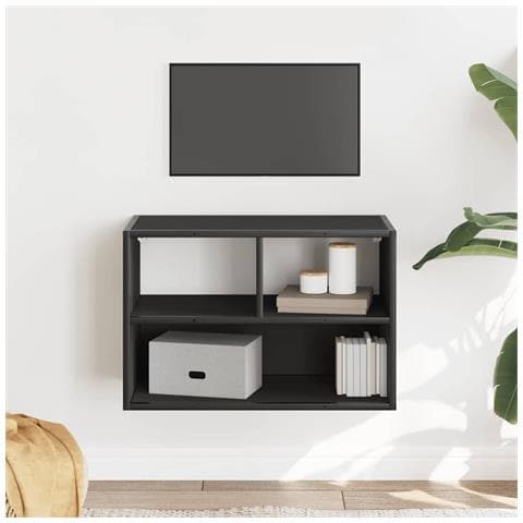 Mobile Porta Tv Nero 60x31x39,5cm In Truciolato E Metallo - Foto 3