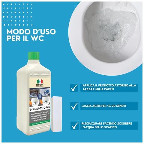 Disinkrosto Wc 1lt - Detergente Acido In Gel Per La Pulizia Disincrostante Dei Water | - Foto 2