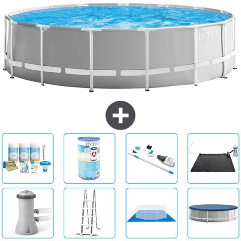 Piscina Fuori Terra - In Giro - 457x122 Cm - Grigio - Include Accessori Coordinati A2298 - Foto 1