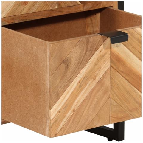 Mobile Da Bagno 40x27x190 Cm In Ferro E Legno Massello Acacia - Foto 8