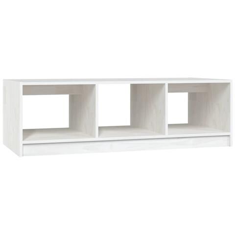 Lusso Casadino -  Tavolino Da Salotto Bianco 110x50x34 Cm Legno Massello Di Pino - Foto 1