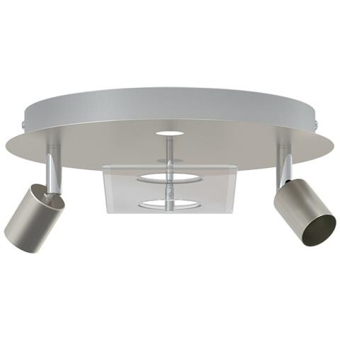 Faretti da soffitto con 2 teste regolabili Nickel opaco GU10 - Foto 1