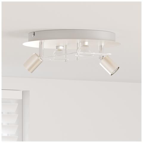 Faretti da soffitto con 2 teste regolabili Nickel opaco GU10 - Foto 2