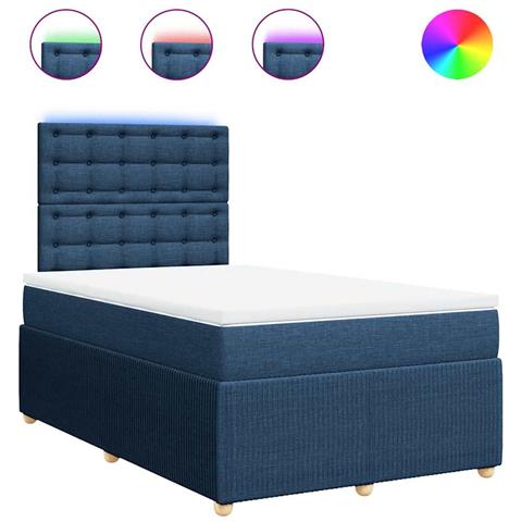 Giroletto a Molle con Materasso Blu 120x190 cm in Tessuto - Foto 1