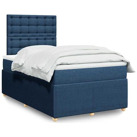 Giroletto a Molle con Materasso Blu 120x190 cm in Tessuto - Foto 2