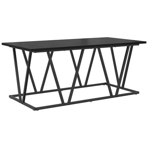 Tavolino da caffè  Nero Rovere 100x50x40 cm in Legno ingegnerizzato e Metallo - Foto 1