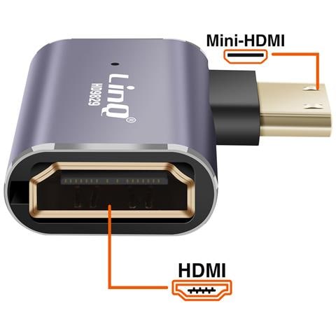 Adattatore Video 8k Uhd Hdmi Femmina A Mini Hdmi Maschio Curvo A Sinistra, Grigio - Foto 10