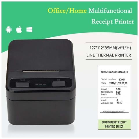Stampante Termica Per Ricevute Da 58 Mm Usb+bluetooth - Stampante Pos Portatile Ad Alta Velocità Per Android, Ios E Windows Black - Foto 2