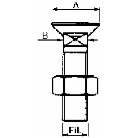 Bullone Tspqst M10x70 90° Con Dado Confezione Da 50 Pezzi - Foto 2