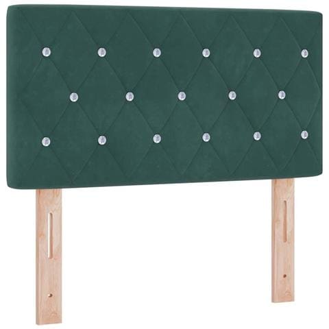 Testiera LED con luci a strisce a LED Verde scuro 80 cm Velluto - Foto 1