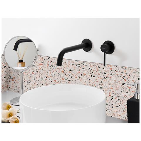 Rubinetto Miscelatore Da Parete Per Lavabo Traful Ottone Nero - Foto 1