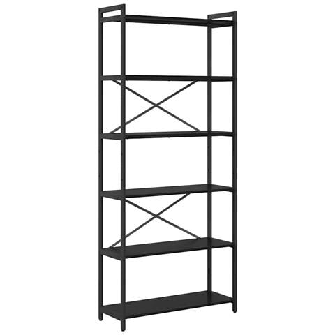 Libreria Rovere nero 80 x 30 x 188 cm Legno multistrato - Foto 1