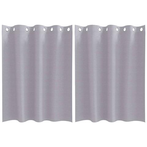 Tende con tende 2 pcs Grigio Metallico 140x140cm Poliestere - Foto 1