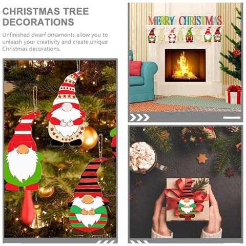 Set Di 60 Ornamenti Natalizi In Legno - Decorazioni Da Appendere Dipingibili Fai Da Te - Foto 4