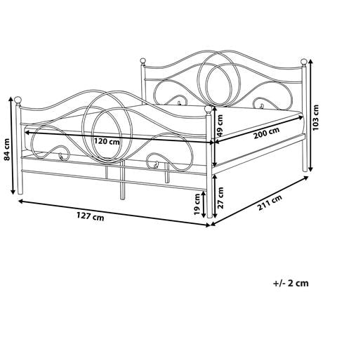 Letto Metallo Lyra 120 X 200 Cm Nero - Foto 8