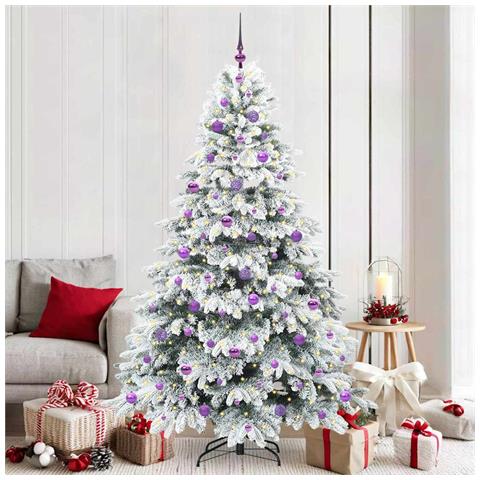 Albero di Natale artificiale con 300 LED Bianco 210 cm PE e PVC - Foto 2