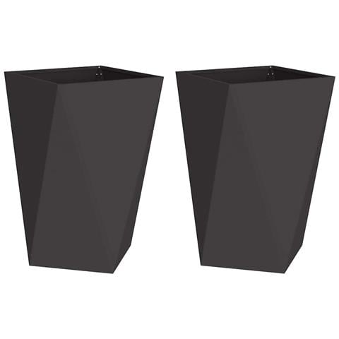 Fioriera 2 pcs Nero 50 x 50 x 75 cm Acciaio - Foto 1