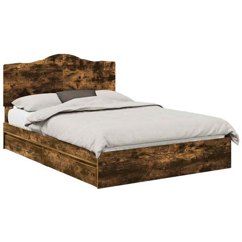 Letto con Contenitore con testiera Rovere fumé 140 x 200 cm - Foto 1