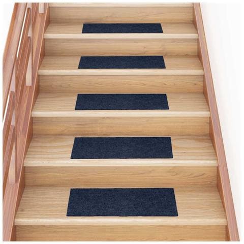Tappetini per scale autoadesivi 30 pz 60x25 cm blu navy rettangolari - Foto 2