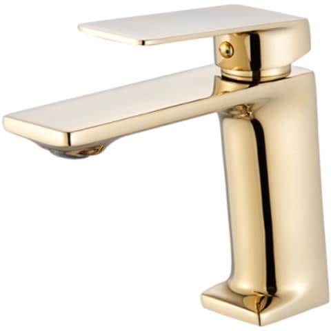 Rubinetto per lavabo da bagno, Blackswan, tipo M118, modello oro lucido, misura 16 cm - Foto 1