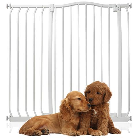 Bettacare Cancelletto Per Cani Extra Alto Con Parte Superiore Incurvata, 98cm - 107cm, Bianco Opaco, Extra Alto Con 100cm Di Altezza - Foto 1