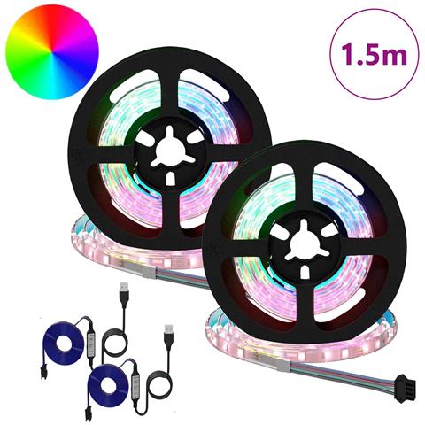 Striscia LED 2 pcs Nero e trasparente 750 mm Rame e plastica - Foto 2