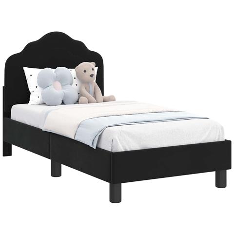 Struttura letto per bambini con testata Nero 70 x 140 cm - Foto 1