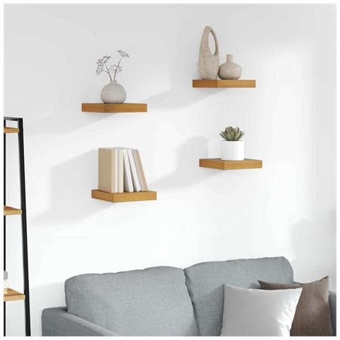 Scaffale da parete 4 pcs Marrone 23 x 23,5 x 4 cm - Foto 2