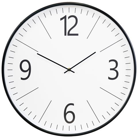 Orologio Da Parete Biel Rotondo In Vetro E Plastica Bianco E Nero Ø51 Cm - Foto 1