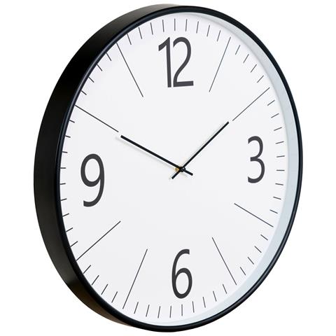 Orologio Da Parete Biel Rotondo In Vetro E Plastica Bianco E Nero Ø51 Cm - Foto 2