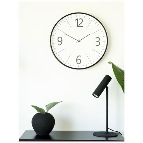 Orologio Da Parete Biel Rotondo In Vetro E Plastica Bianco E Nero Ø51 Cm - Foto 6