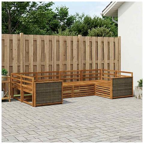 Set di divani da esterno 6 pcs Naturale - Foto 2
