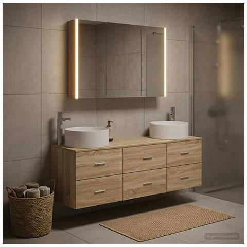 Set di mobili per il bagno 4 pcs Rovere Sonoma - Foto 2