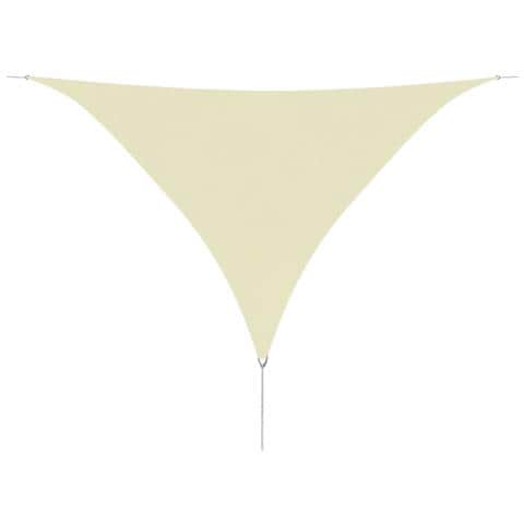 Parasole a Vela Oxford Triangolare 3,6x3,6x3,6 m Crema - Foto 1