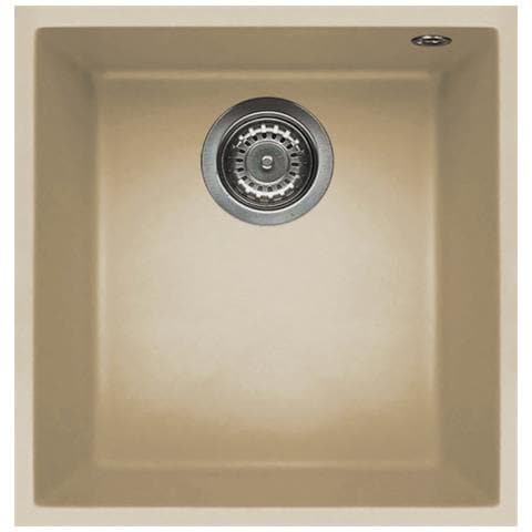 Lavello Quadra 100 Keratek Plus Sottotop 38x44 cm 1 vasca Colore Champagne 95 - Foto 1